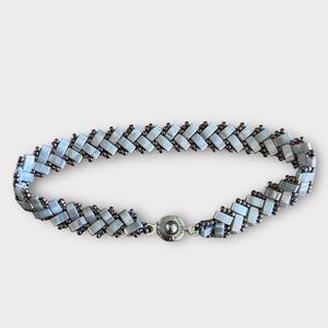 Teng Yue Beaded Gemstone Bracelet, Grey
